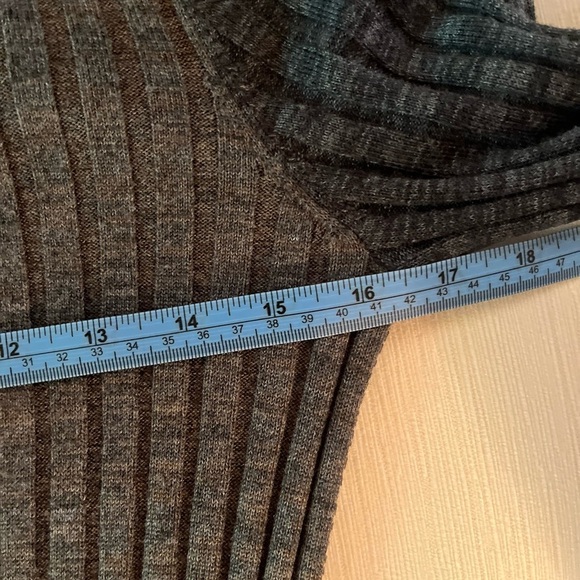 Sandro Sweater - Women's 2 Gray EUC - Grey Zip Turtleneck Ribbed Knit Patchwork - Picture 8 of 11